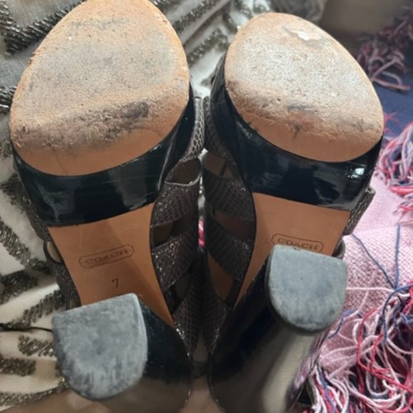 Coach Moreen Women Platform Shoes Size US 7B Bronze - Picture 5 of 7